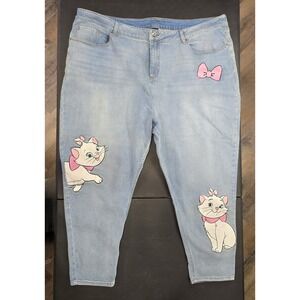 Disney Marie Aristocats Jeans Womens 28 Plus Light Wash Stretch Denim